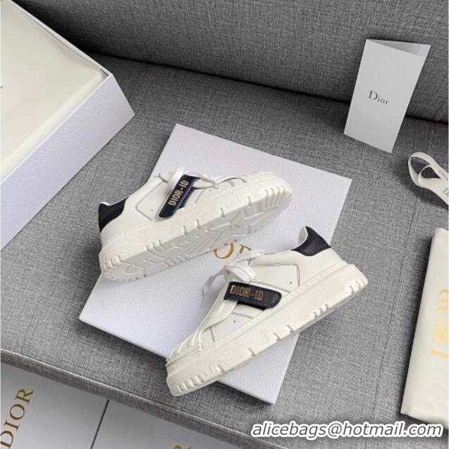 Top Quality Dior DIOR-ID Sneakers in White and Black Calfskin 031104