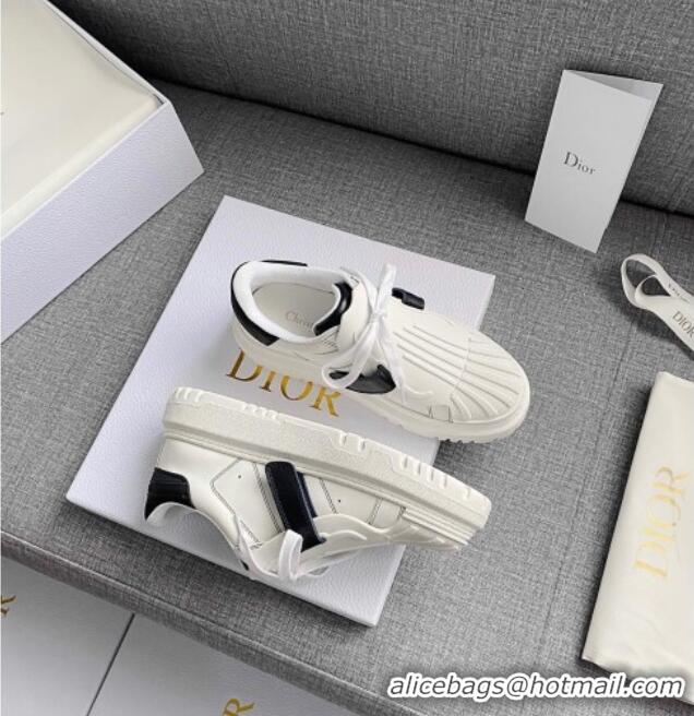 Top Quality Dior DIOR-ID Sneakers in White and Black Calfskin 031104