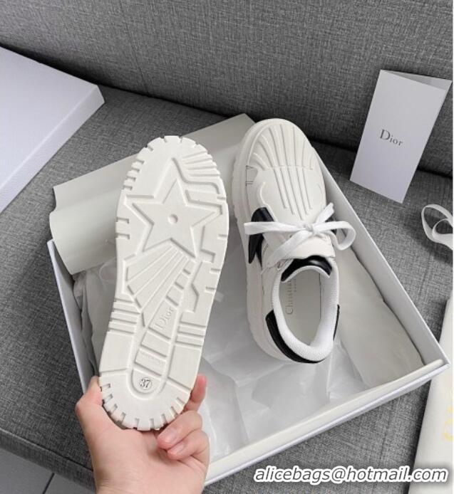 Top Quality Dior DIOR-ID Sneakers in White and Black Calfskin 031104