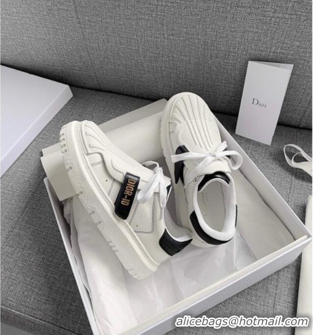 Top Quality Dior DIOR-ID Sneakers in White and Black Calfskin 031104