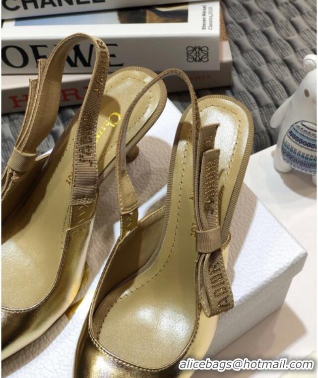 Best Luxury Dior J'Adior Slingback Pumps 6.5cm in Gold Metallic Leather 031134