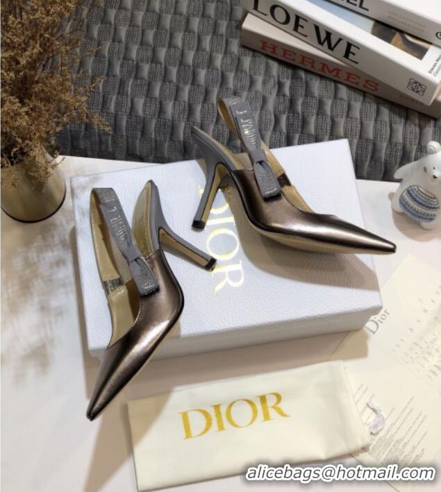 Perfect Dior J'Adior Slingback Pumps 9.5cm in Silver Metallic Leather 031136