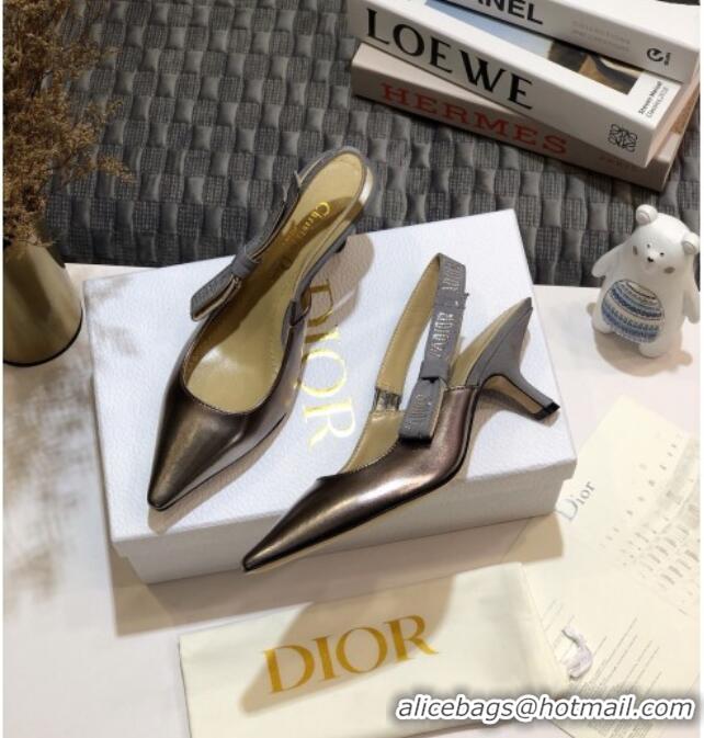 Best Price Dior J'Adior Slingback Pumps 6.5cm in Silver Metallic Leather 031137