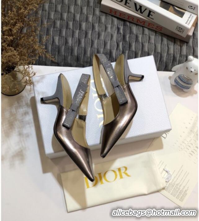 Best Price Dior J'Adior Slingback Pumps 6.5cm in Silver Metallic Leather 031137