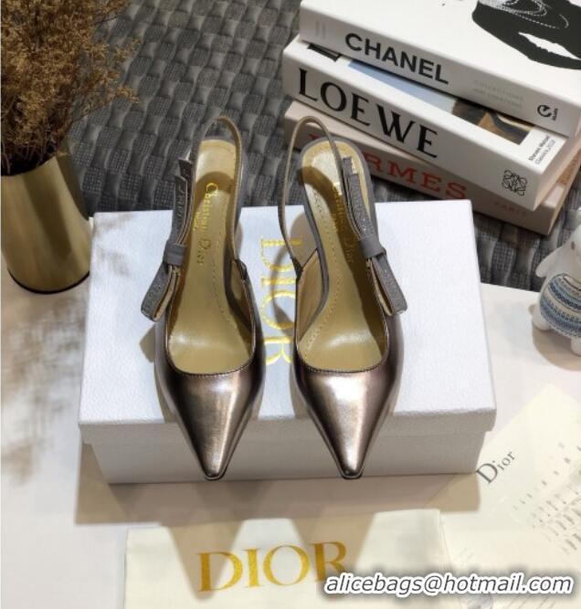 Best Price Dior J'Adior Slingback Pumps 6.5cm in Silver Metallic Leather 031137