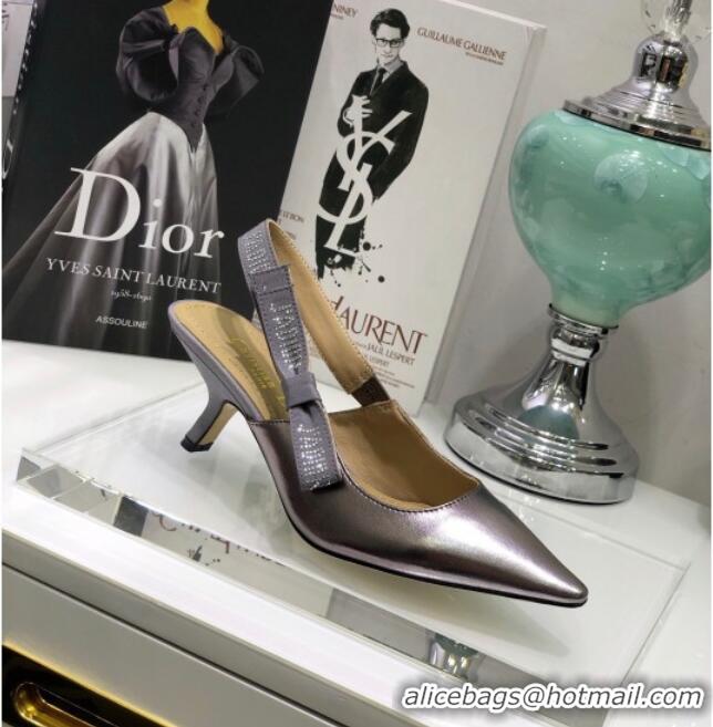 Best Price Dior J'Adior Slingback Pumps 6.5cm in Silver Metallic Leather 031137