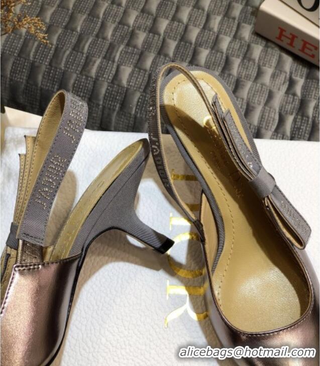 Best Price Dior J'Adior Slingback Pumps 6.5cm in Silver Metallic Leather 031137