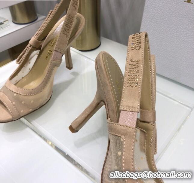 Well Crafted Dior J'Adior Slingback Pumps 9.5cm in Nude Potted Mesh 031139