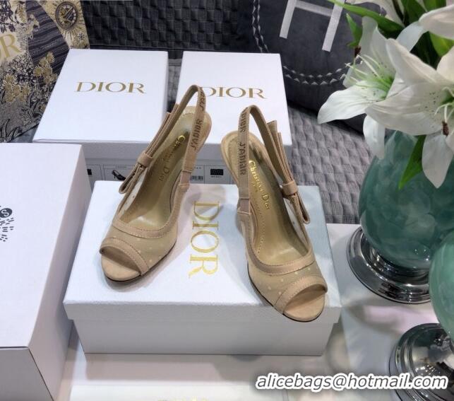 Well Crafted Dior J'Adior Slingback Pumps 9.5cm in Nude Potted Mesh 031139