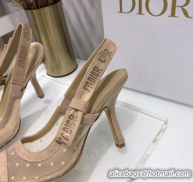 Well Crafted Dior J'Adior Slingback Pumps 9.5cm in Nude Potted Mesh 031139