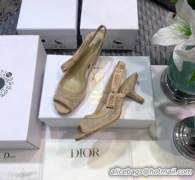 Good Product Dior J'Adior Slingback Pumps 6.5cm in Nude Potted Mesh 031140