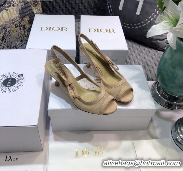 Good Product Dior J'Adior Slingback Pumps 6.5cm in Nude Potted Mesh 031140