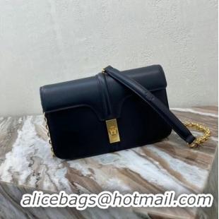 Low Cost Celine TRIOMPHE SHOULDER BAG IN SHINY CALFSKIN 194023 BLACK