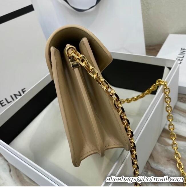 Original Cheap Celine TRIOMPHE SHOULDER BAG IN SHINY CALFSKIN 194023 Cream