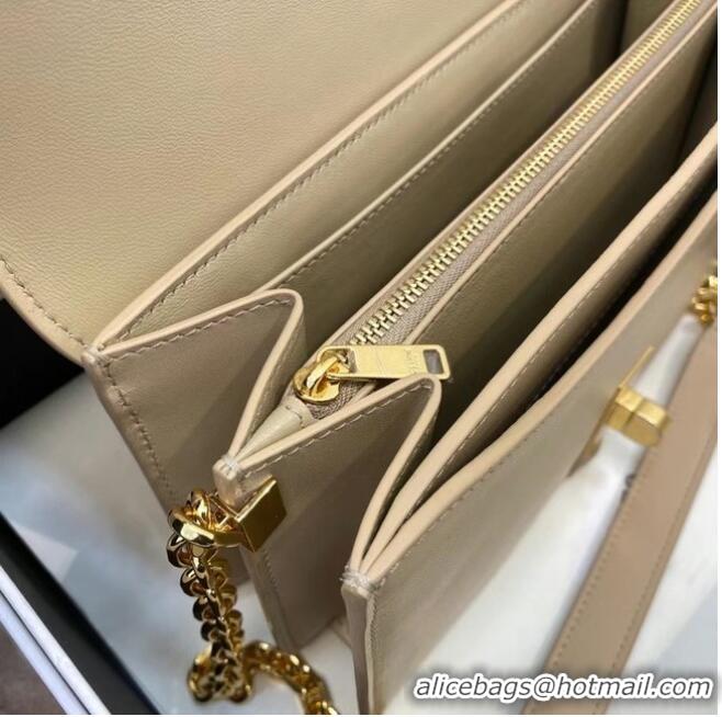 Original Cheap Celine TRIOMPHE SHOULDER BAG IN SHINY CALFSKIN 194023 Cream