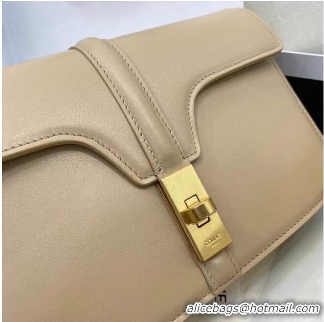 Original Cheap Celine TRIOMPHE SHOULDER BAG IN SHINY CALFSKIN 194023 Cream