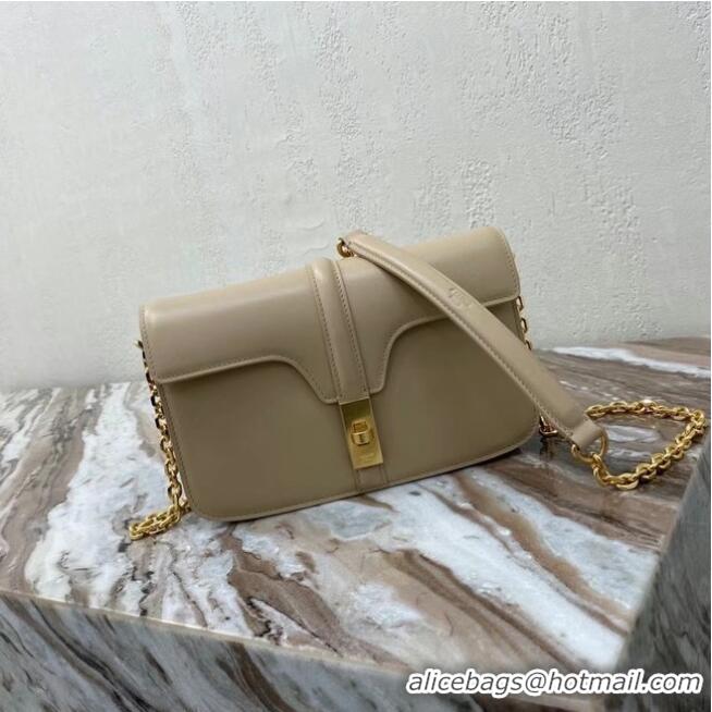 Original Cheap Celine TRIOMPHE SHOULDER BAG IN SHINY CALFSKIN 194023 Cream