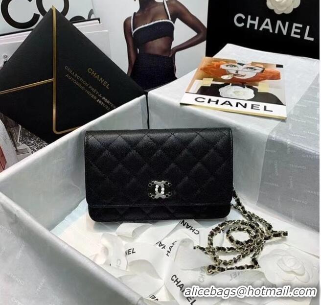 Buy Cheapest Chanel mini flap bag Grained Calfskin A81066 black