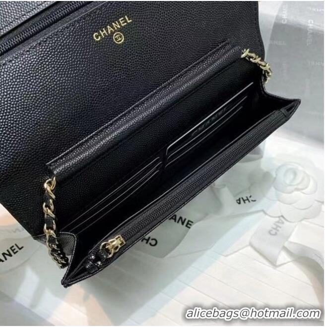 Buy Cheapest Chanel mini flap bag Grained Calfskin A81066 black