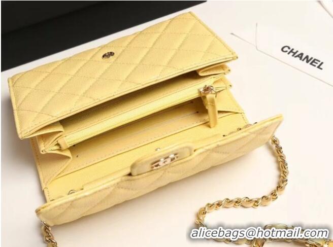 Chanel mini flap bag Grained Calfskin A84512 Yellow