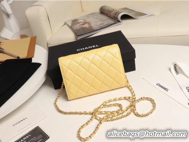 Chanel mini flap bag Grained Calfskin A84512 Yellow