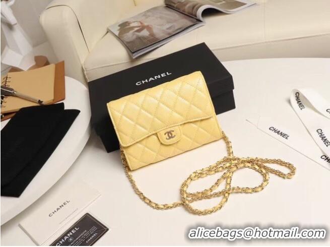 Chanel mini flap bag Grained Calfskin A84512 Yellow