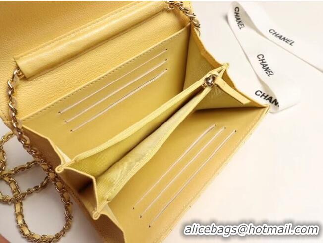 Chanel mini flap bag Grained Calfskin A84512 Yellow