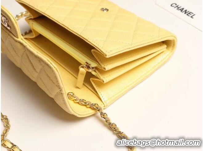 Chanel mini flap bag Grained Calfskin A84512 Yellow