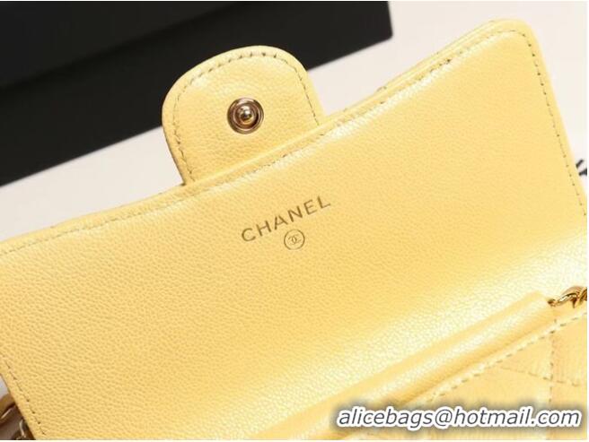 Chanel mini flap bag Grained Calfskin A84512 Yellow