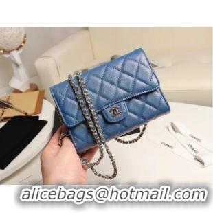 Promotional Chanel mini flap bag Grained Calfskin A84512 blue