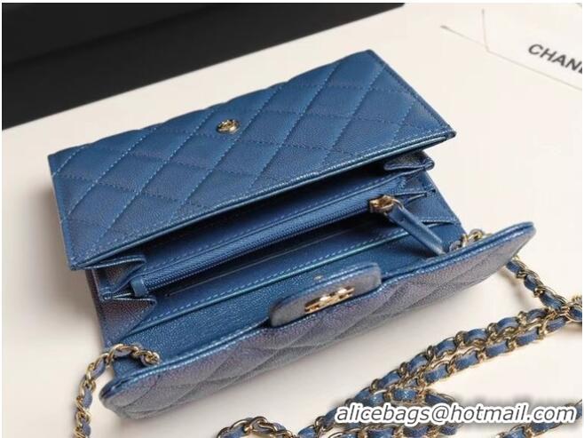 Promotional Chanel mini flap bag Grained Calfskin A84512 blue