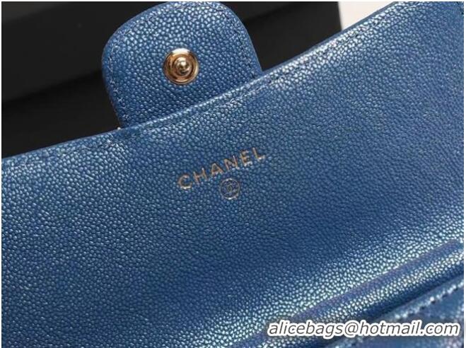 Promotional Chanel mini flap bag Grained Calfskin A84512 blue