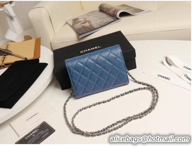 Promotional Chanel mini flap bag Grained Calfskin A84512 blue