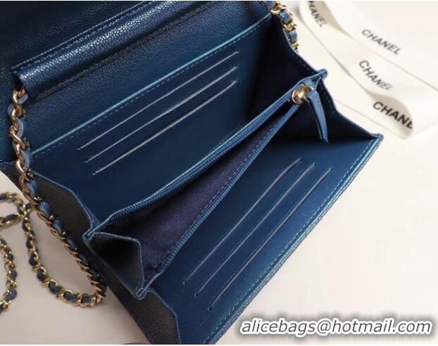 Promotional Chanel mini flap bag Grained Calfskin A84512 blue