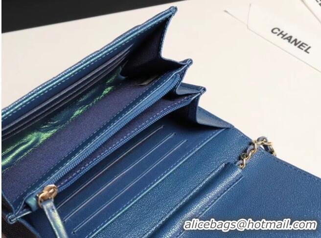 Promotional Chanel mini flap bag Grained Calfskin A84512 blue