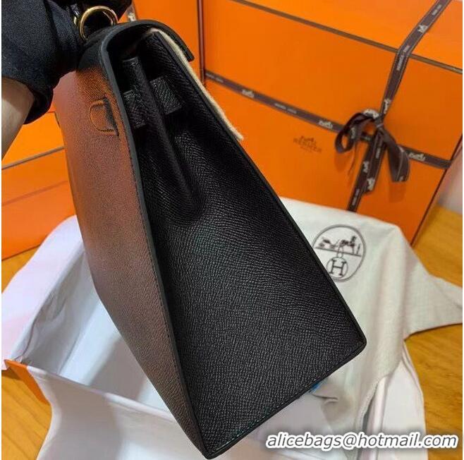 Top Quality Hermes Kelly 28cm Shoulder Bags Epsom Leather KL28 Black