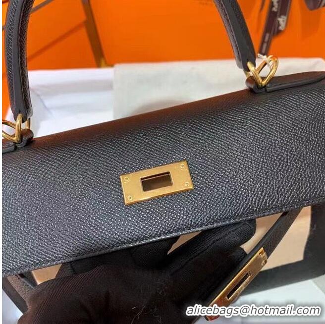 Top Quality Hermes Kelly 28cm Shoulder Bags Epsom Leather KL28 Black