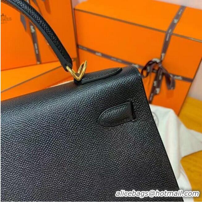 Top Quality Hermes Kelly 28cm Shoulder Bags Epsom Leather KL28 Black