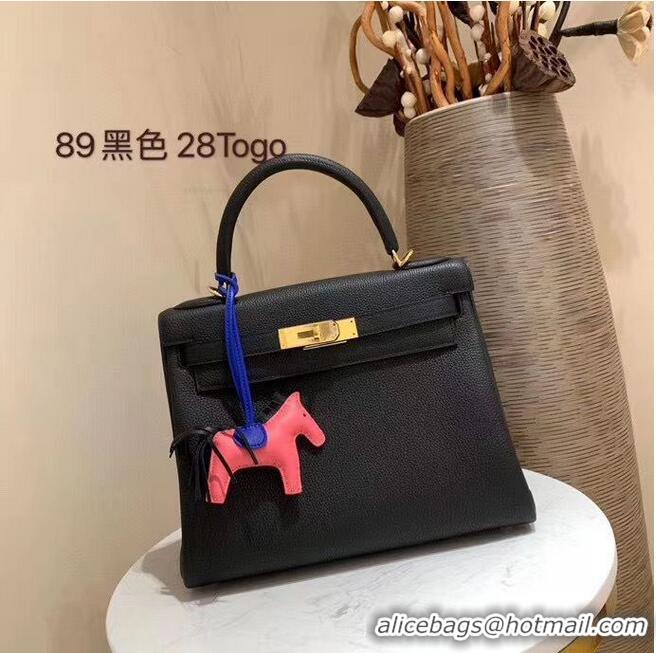 Super Quality Hermes Kelly 28cm Shoulder Bags Togo Leather KL28 Black