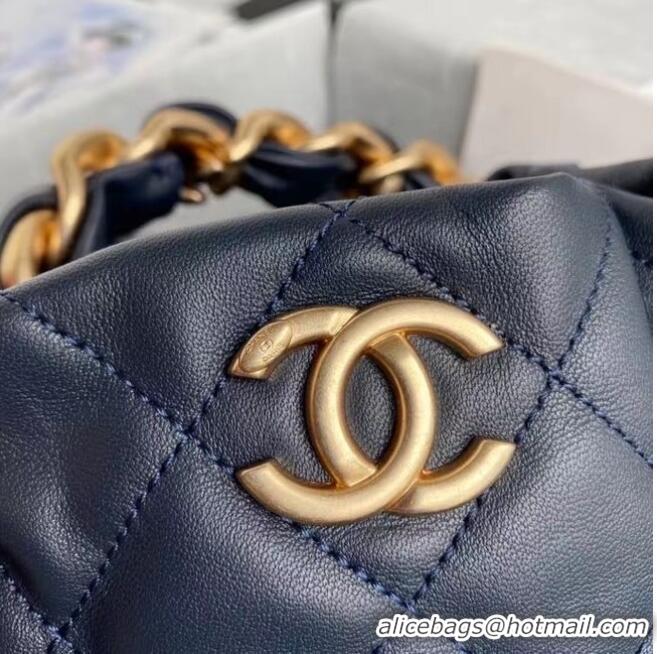 Top Design Chanel mini Lambskin tote AS2390 Navy Blue