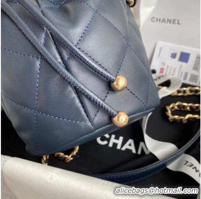 Top Design Chanel mini Lambskin tote AS2390 Navy Blue