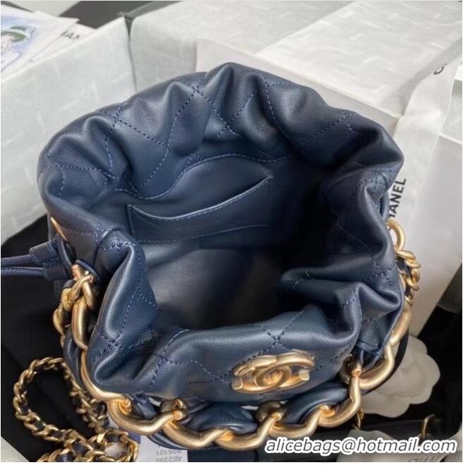 Top Design Chanel mini Lambskin tote AS2390 Navy Blue