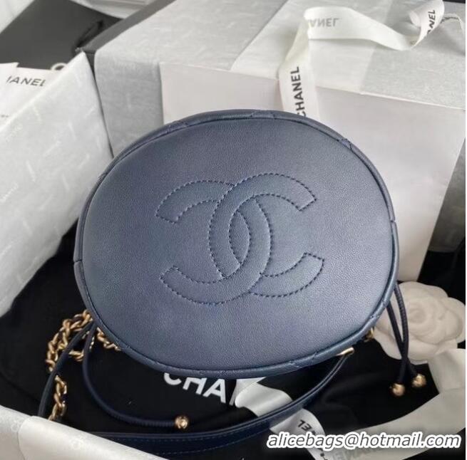 Top Design Chanel mini Lambskin tote AS2390 Navy Blue