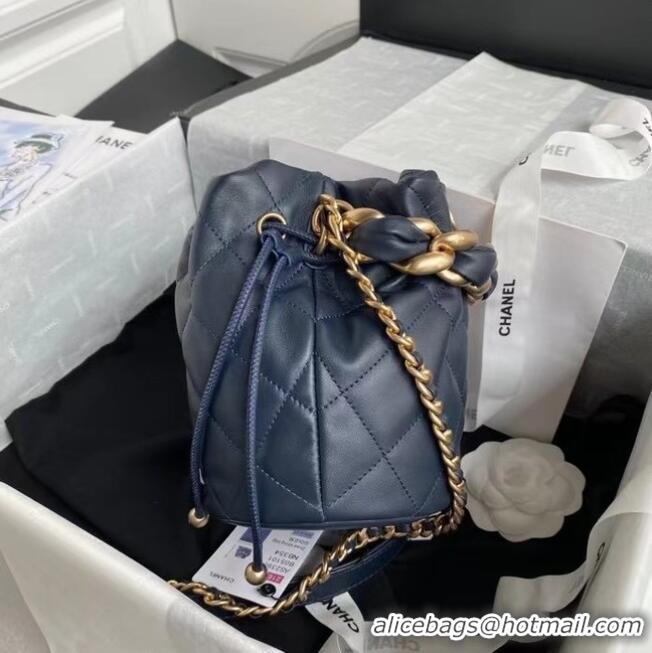 Top Design Chanel mini Lambskin tote AS2390 Navy Blue