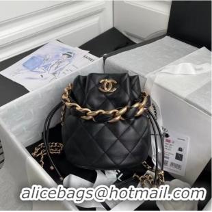 Buy Inexpensive Chanel Mini Lambskin Tote Bag AS2390 Black