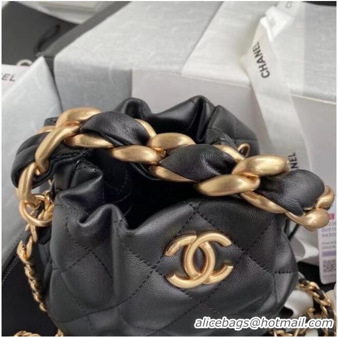 Buy Inexpensive Chanel Mini Lambskin Tote Bag AS2390 Black