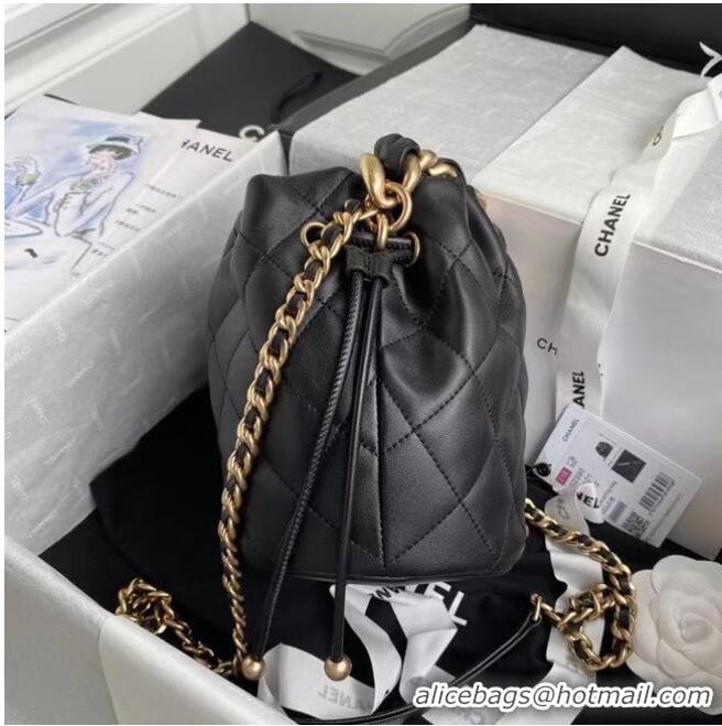 Buy Inexpensive Chanel Mini Lambskin Tote Bag AS2390 Black