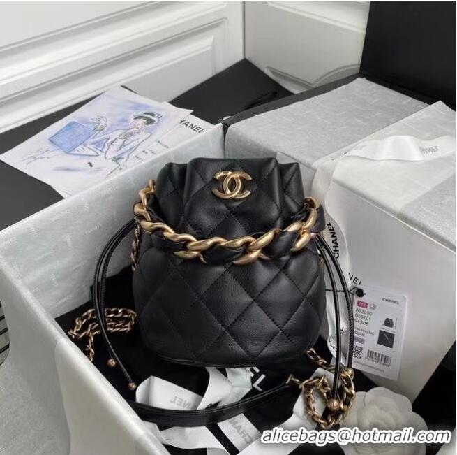 Buy Inexpensive Chanel Mini Lambskin Tote Bag AS2390 Black