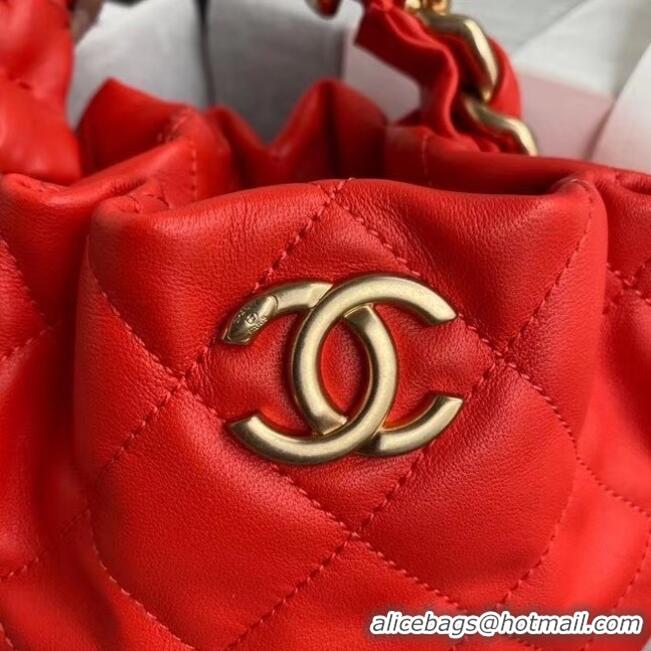 Luxury Classic Chanel Mini Lambskin Tote Bag AS2390 Red