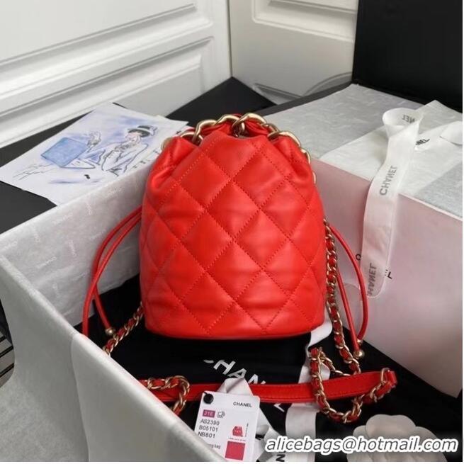 Luxury Classic Chanel Mini Lambskin Tote Bag AS2390 Red